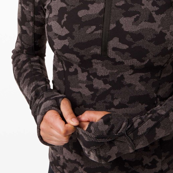 Lululemon Run Briskly 1/2 Zip (Heritage Camo Jacquard Black Lunar Rock) - Picture 6 of 12